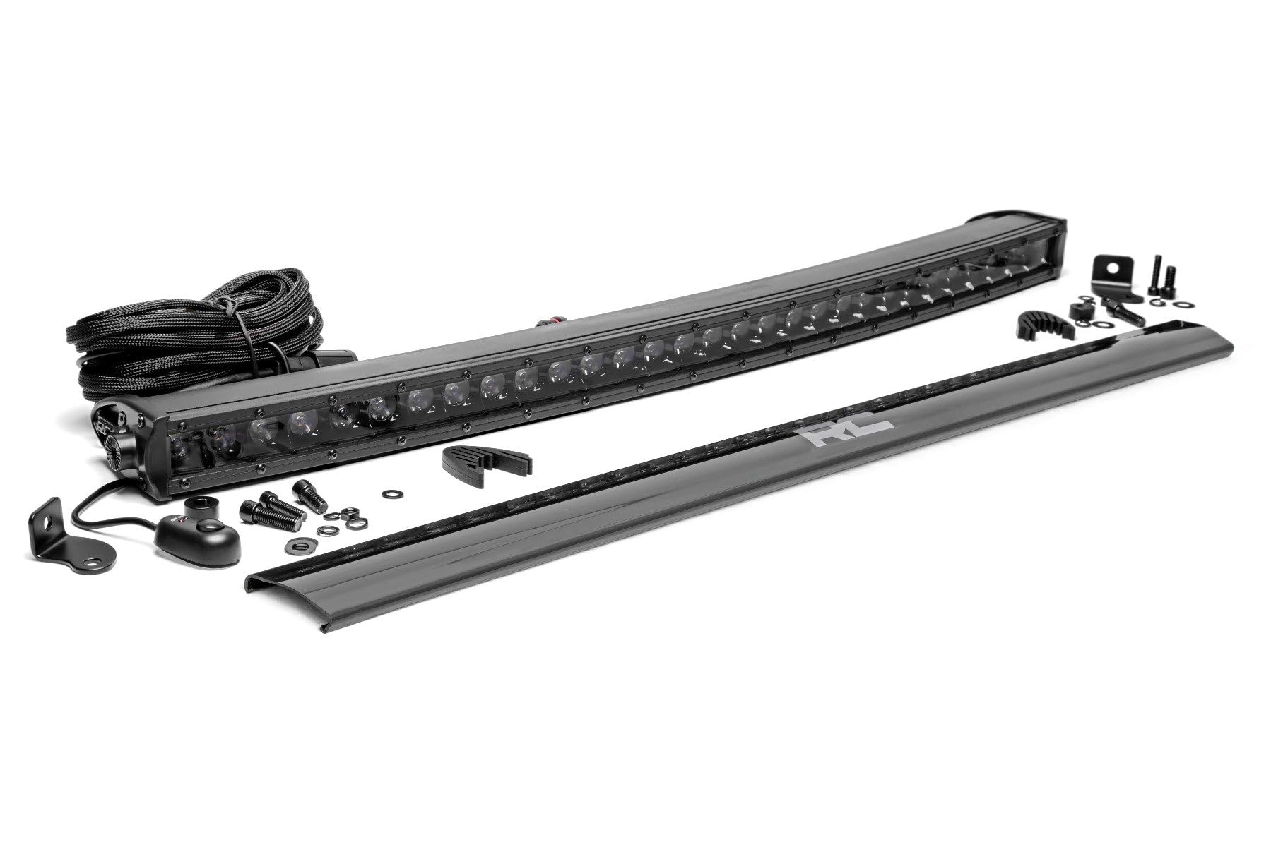 30" Rough Country Curved LED Light Bar - 150W, 12,000 Lumens, Spot Focus Beam, Off-Road Lighting for Jeeps, Truck & UTV