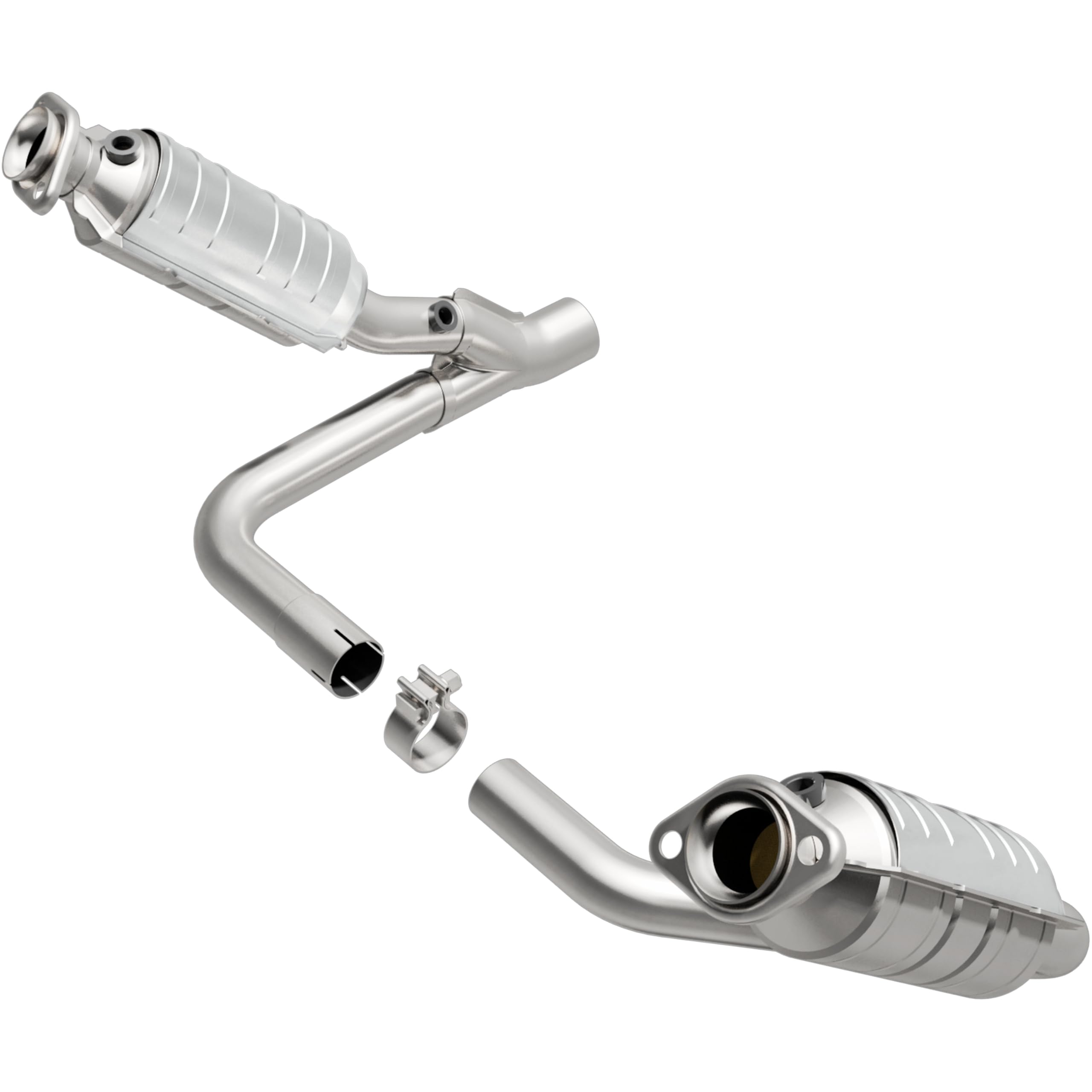Direct-Fit MagnaFlow Catalytic Converter HM Grade Federal/EPA Compliant 23013 - Stainless Steel 2in Main Piping, 24in Overall Length, Pre-and-Post Converter O2 Sensor - Domestic SUV HM Replacement