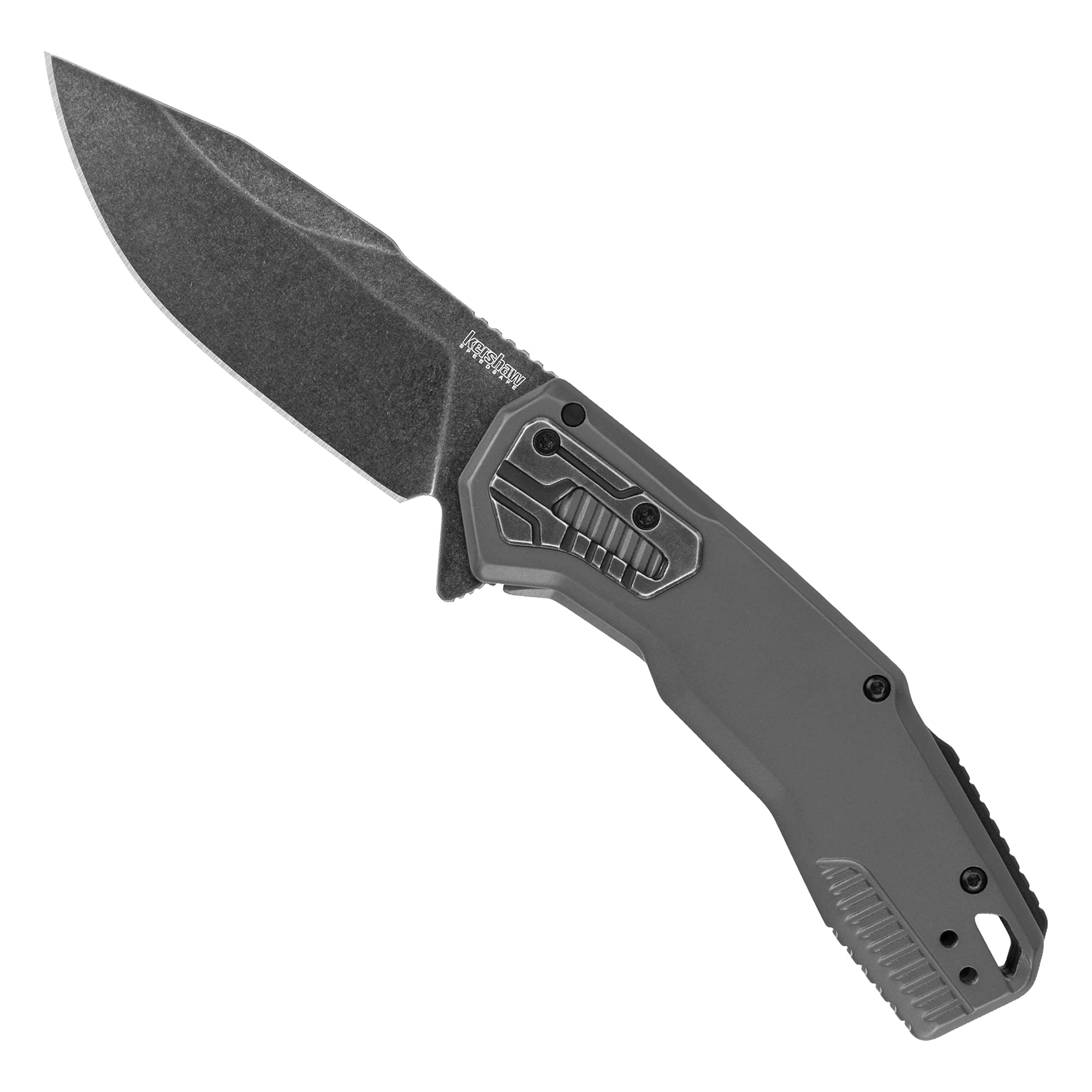 Cannonball Kershaw Pocket Knife, 3.5" D2 Carbon Steel Drop Point Blade, SpeedSafe Assisted Opening with Flipper, Frame Lock, EDC