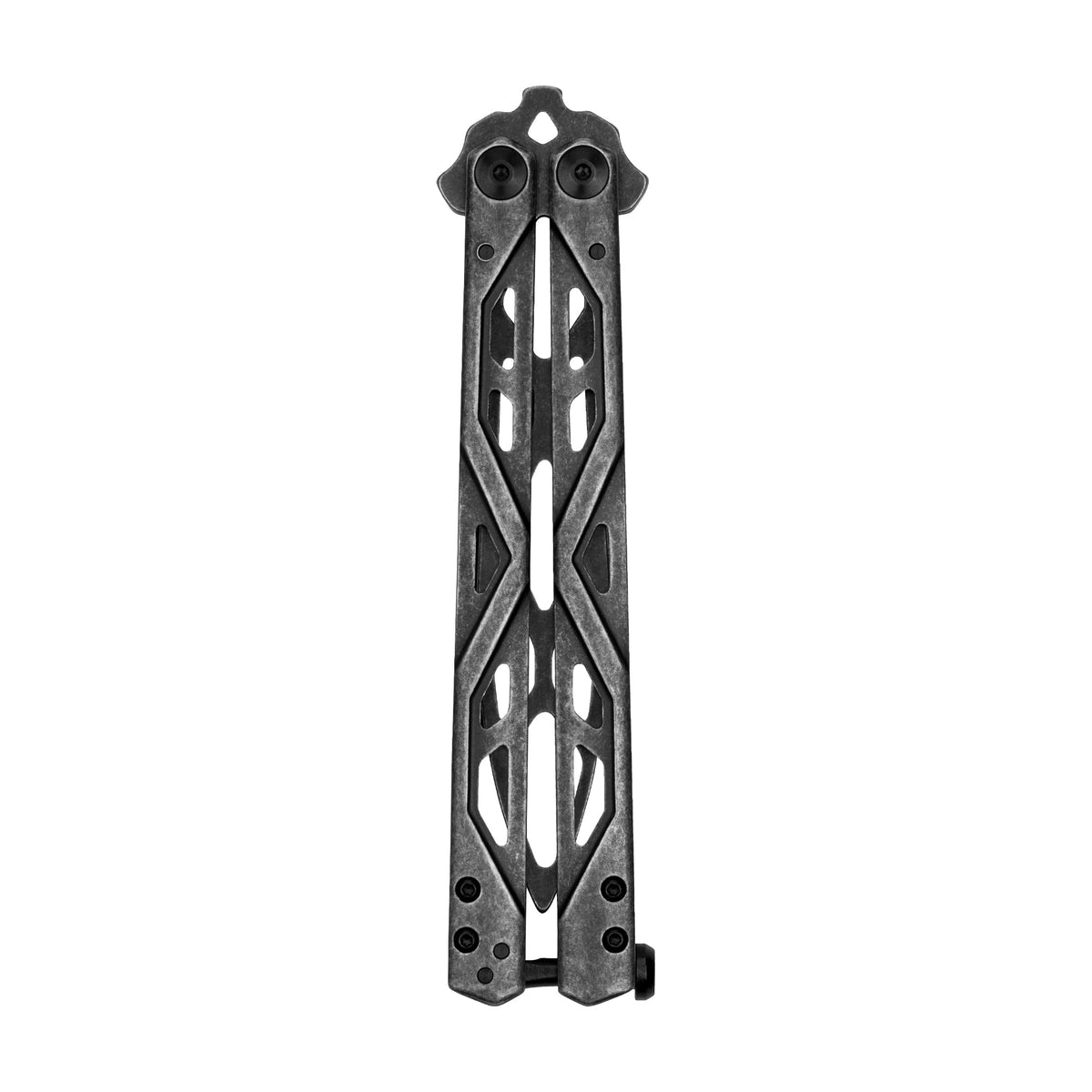 Balanza Kershaw Flipping Butterfly Trainer Knife, BlackWash Design, 4.3 Inch Rounded Stainless Steel Drop Point Blade, EDC Knife with Manual Opening, Butterfly Pocket Knife for Men and Women