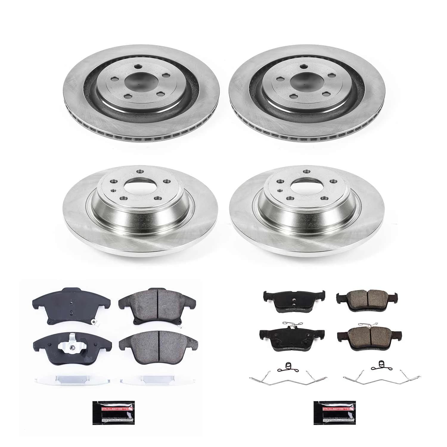 Power Stop KOE8532 Front and Rear Brake Kit-OE Brake Rotors & Ceramic Brake Pads For Ford Fusion 2017-2020 [Model Specific]