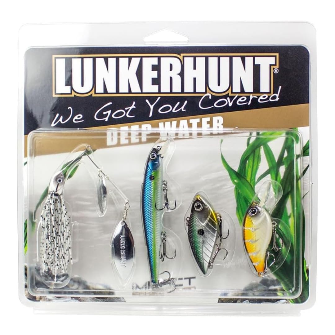 Deep Diving LUNKERHUNT Crankbaits – 4-Pack | Premium Hard Bait Fishing Lures for Bass, Walleye & Saltwater | Ideal for Deep Water Action