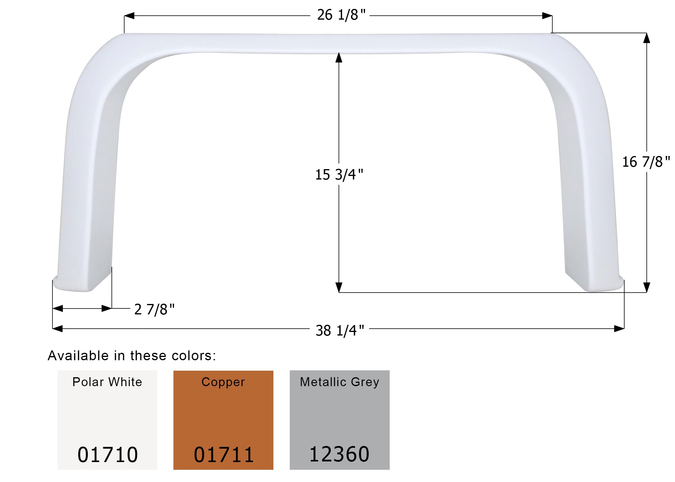 Single Axle Fender Skirt ICON FS1710 for Coachmen - Polar White