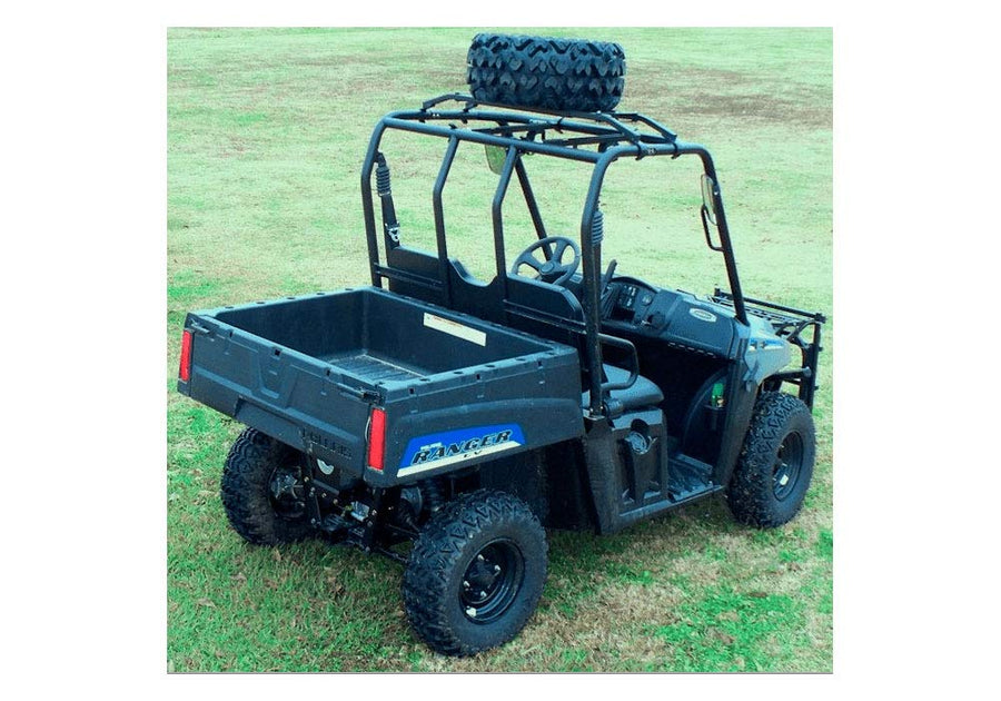 Power-Ride GREAT DAY Spare Tire Carrier - For Mid-Size UTVs With 42-53in Roll Bar Width - Black Powder-Coated Finish, UVPR775-STC-M/S