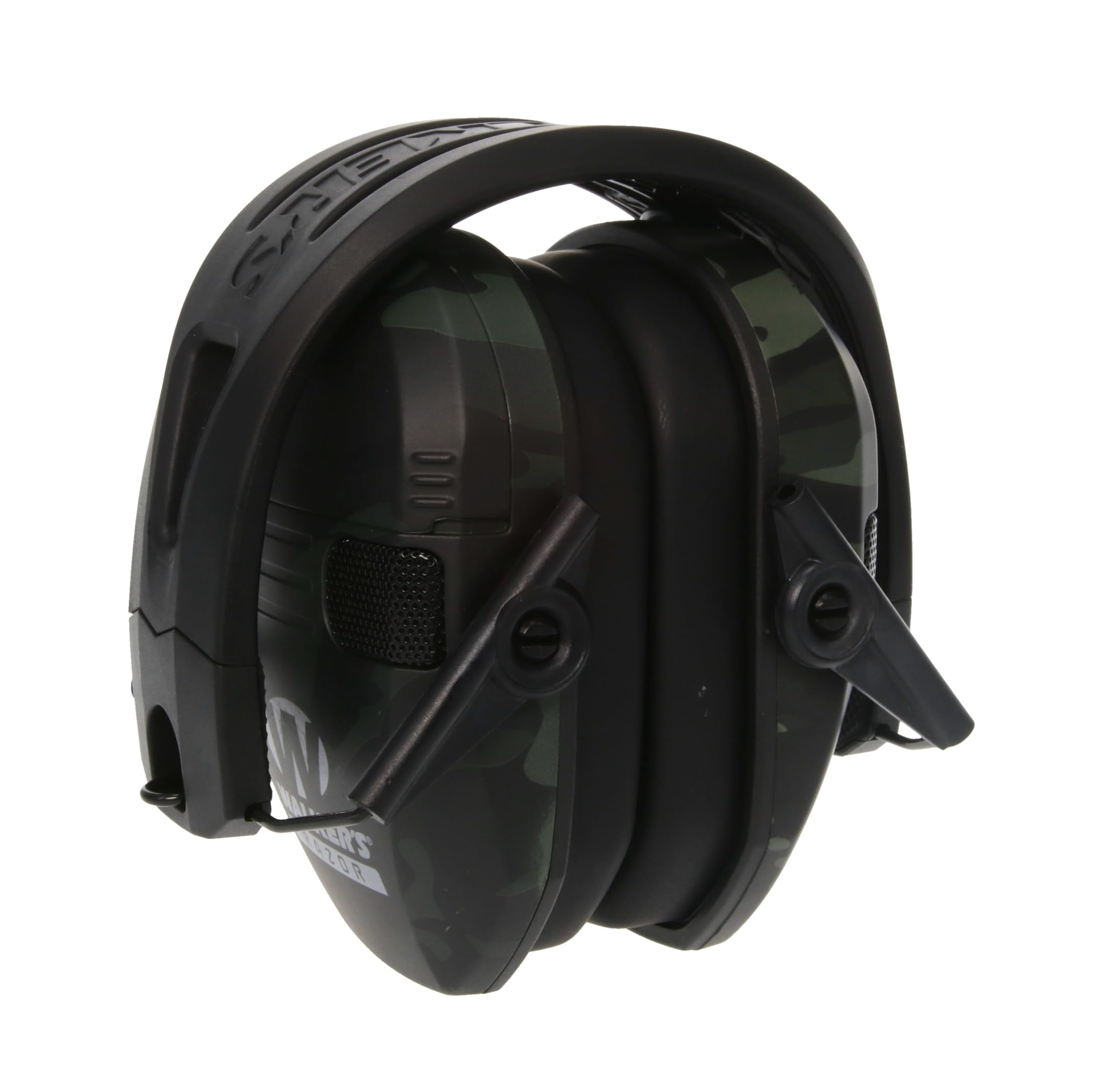 Multicam Grey Camo Walker's Razor Tacti-Grip Earmuffs, High Performance Silicone Composite Slip Free Headband- Natural Sound Clarity Full Dynamic Range 23 NRR, Multicam camo