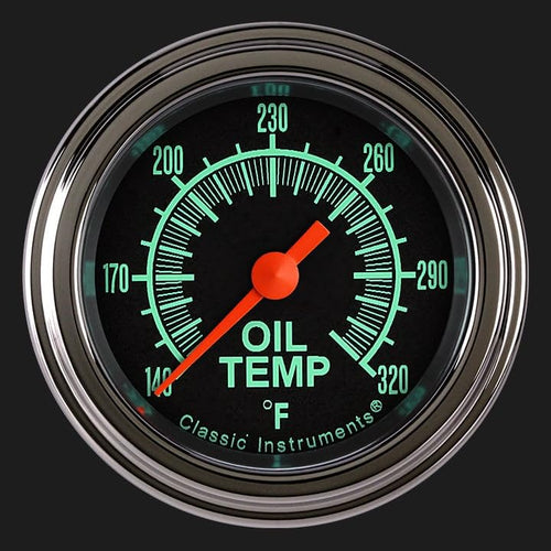 GS128SLF Classic Instruments G/Stock 2-1/8" Oil Temperature Gauge Full Sweep