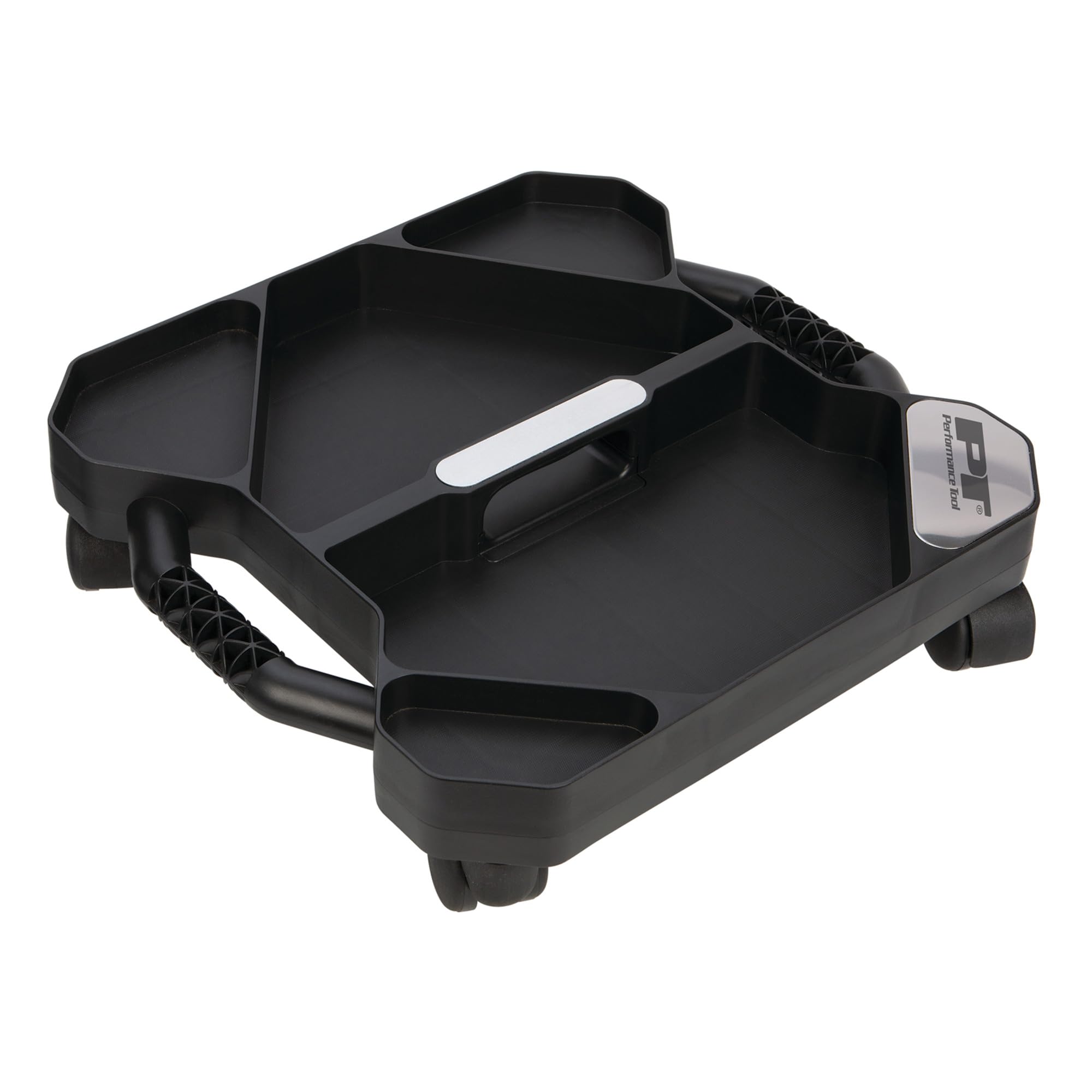 Tool Creeper Performance Tool W85032 Rolling Caddy Tray with 5 Sections for Mechanic Garage and Workshop Organization, Black, 17.13x15.75x4.75-Inches