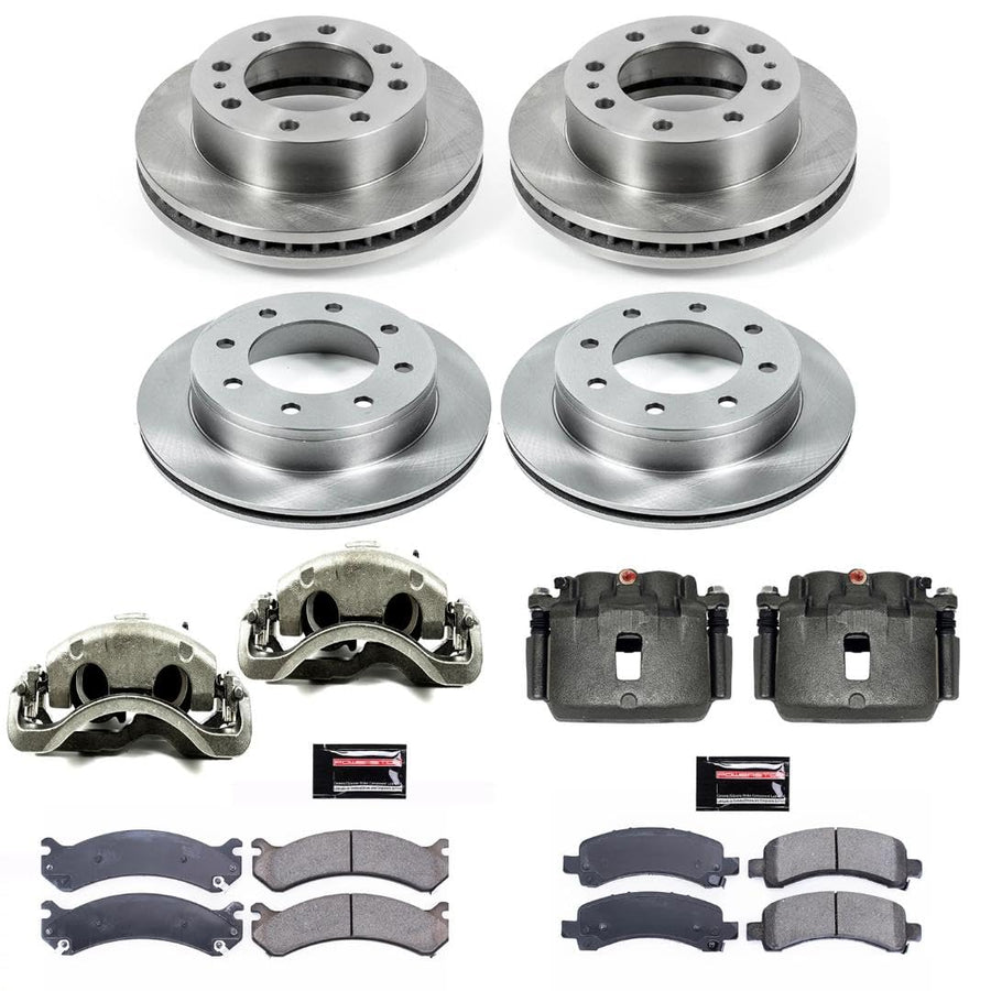 Power Stop Autospeciality Replacement Front and Rear Caliper Kit- OE Rotors, Ceramic Brake Pads, Calipers