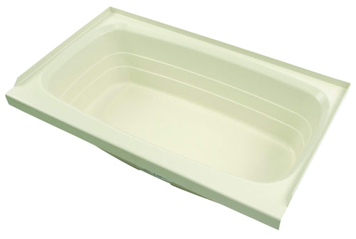 24" x 40" Lippert Replacement Parchment Bathtub with Center Drain, Scratch-Resistant ABS Acrylic for RVs, Travel Trailers, 5th Wheels, Motorhomes - P2440CDSPK