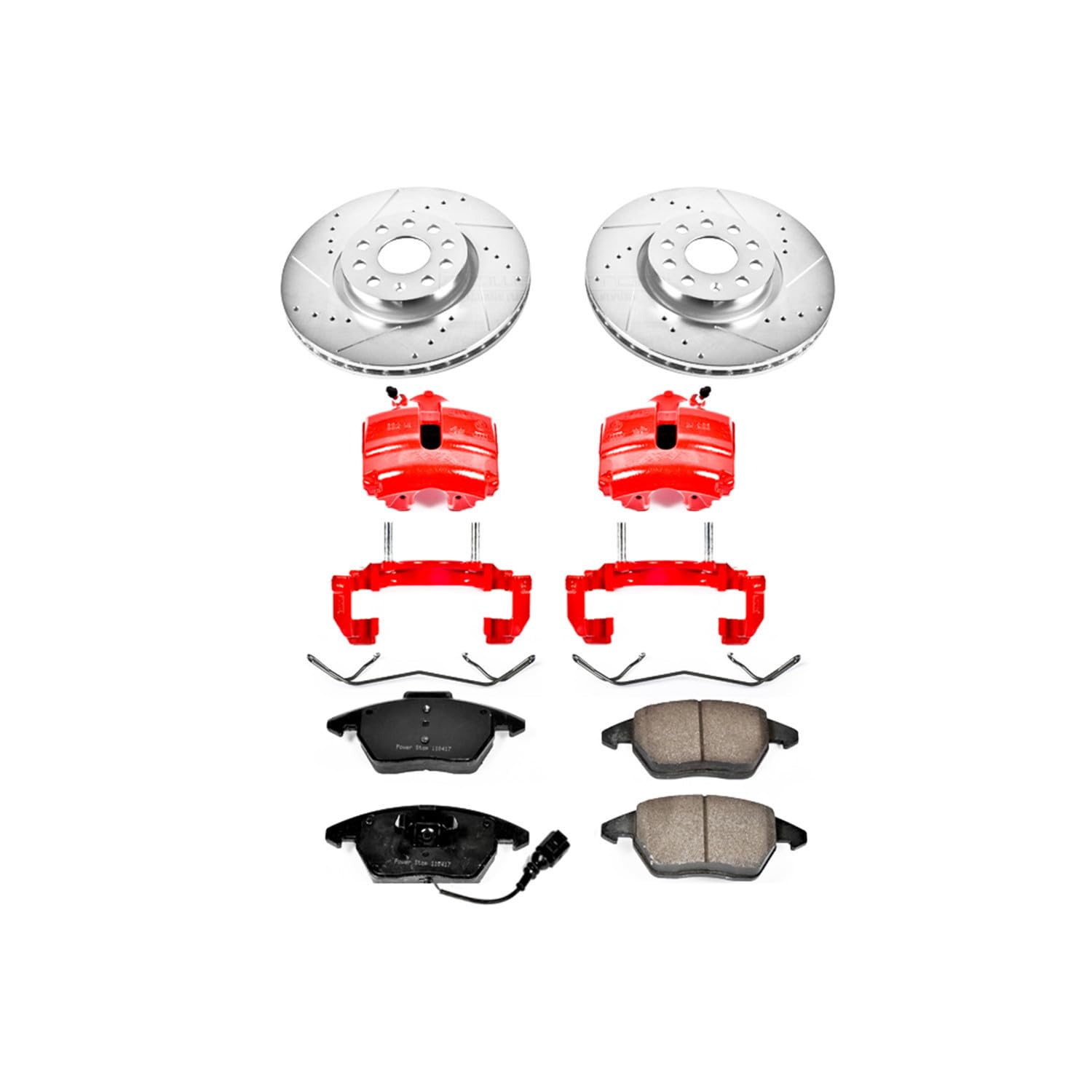 1-Click Performance Brake Kit Power Stop (KC2259A) with Calipers For Audi A3, Audi A3 Quattro, Audi TT, Audi TT Quattro, VW Beetle, VW Eos, VW GTI, VW Jetta, VW Pa [Model Specific]