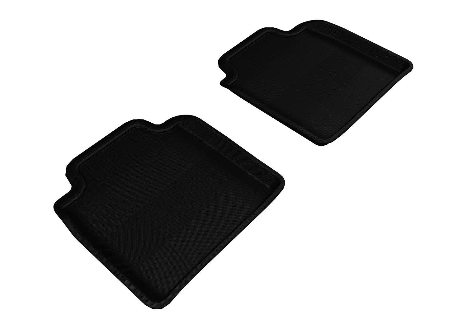 All-Weather Floor Mats 3D MAXpider for Lexus LS460L 2007-2012 / LS600HL 2008-2011 Custom Fit Car Floor Liners, Kagu Series (2nd Row, Black)