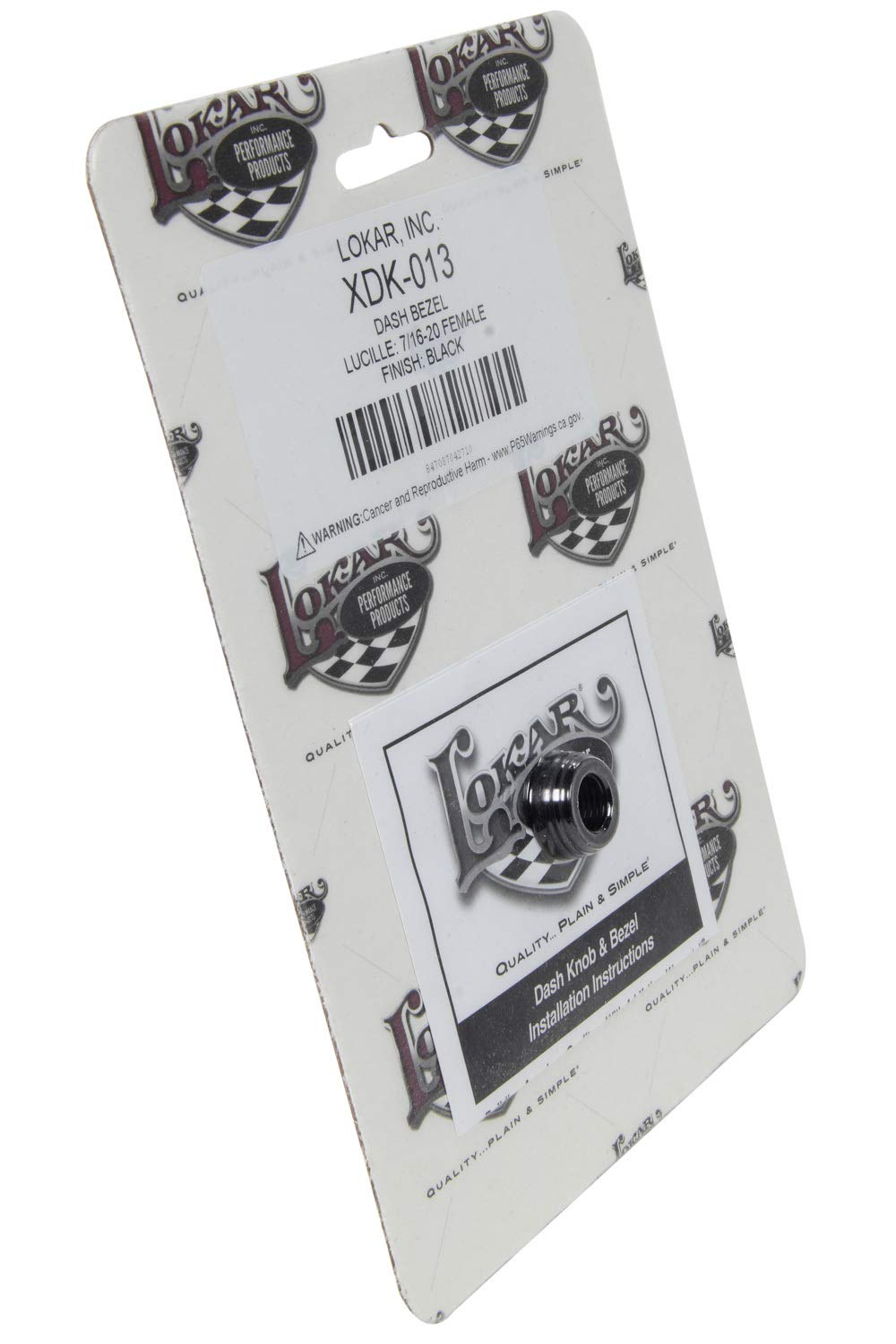 XDK-013 Lokar Performance Products Dash Bezel - Lucille - 7/16-20 Female - Black