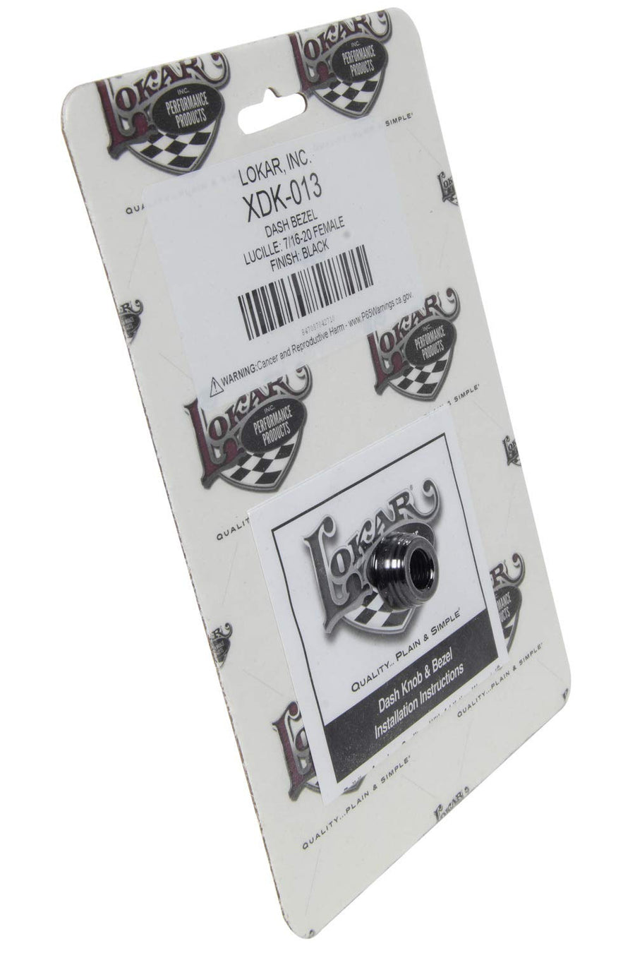 XDK-013 Lokar Performance Products Dash Bezel - Lucille - 7/16-20 Female - Black