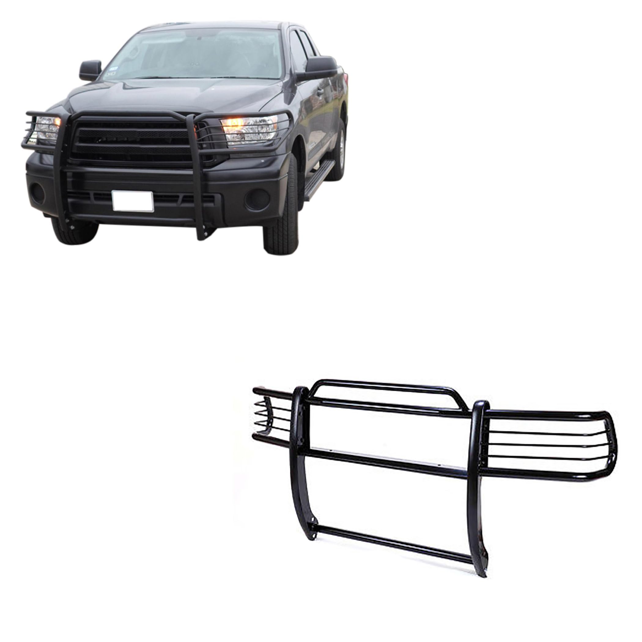 Grille Brush Black Horse Bumper Guard Modular Black Compatible with 2004-2006 Toyota Tundra-17TS27MA