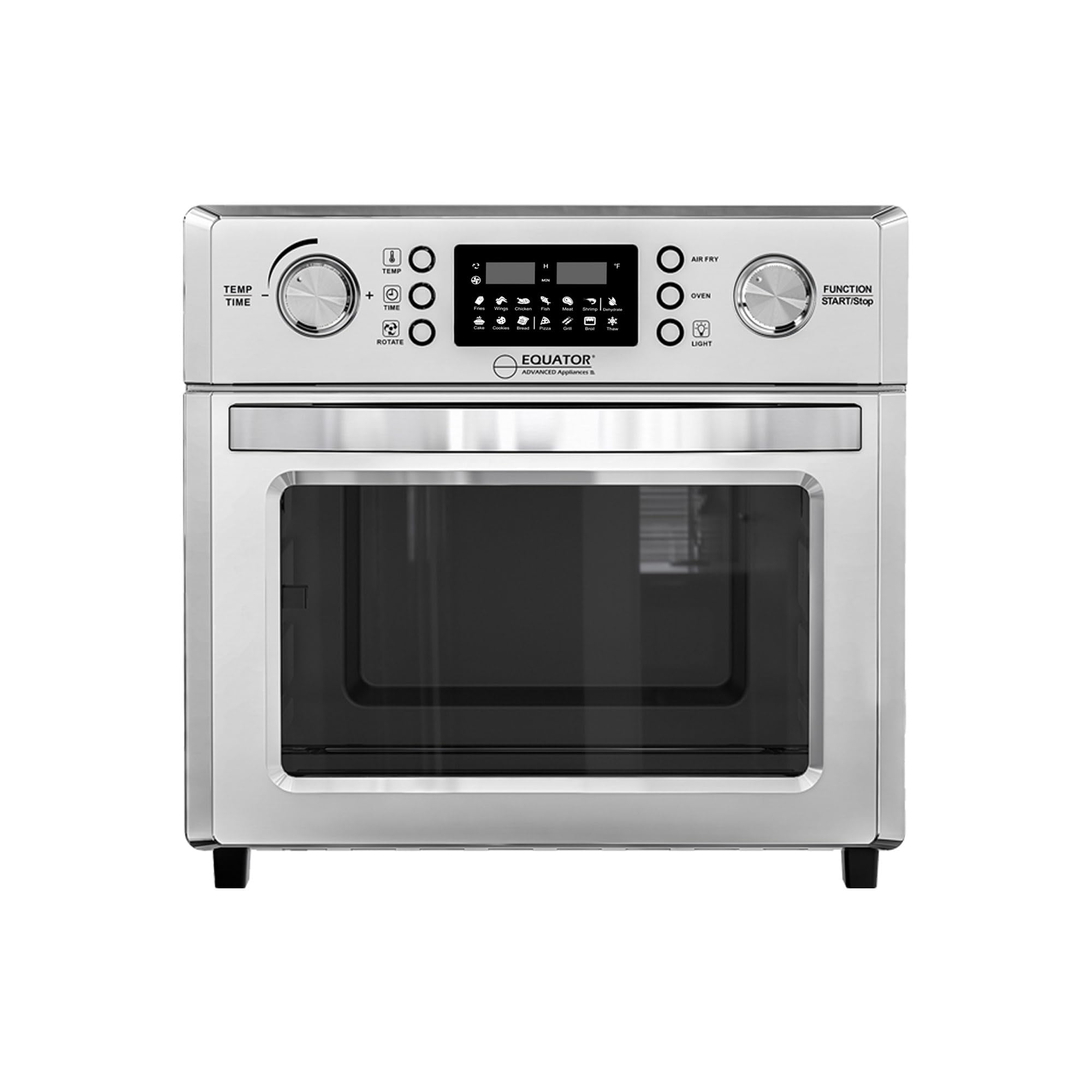 Equator 5-in-1 Countertop Air Fryer Oven + Convection + Pizza + Grill + Dehydrator Stainless Steel | 0.93 cu.ft | 110V | 360° Air Circulation System