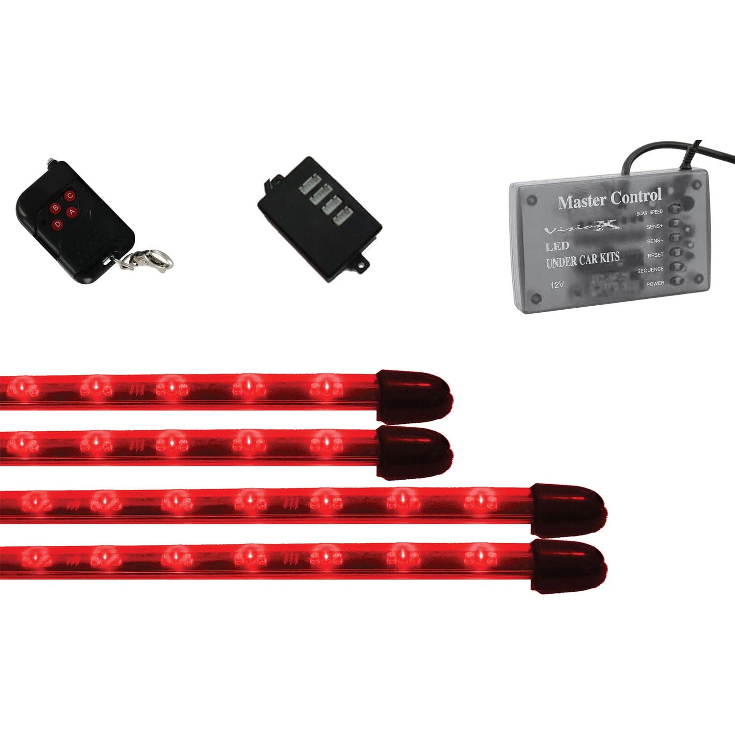 Vision X HIL-URED Lighting Red Flexible LED Under Car Kit