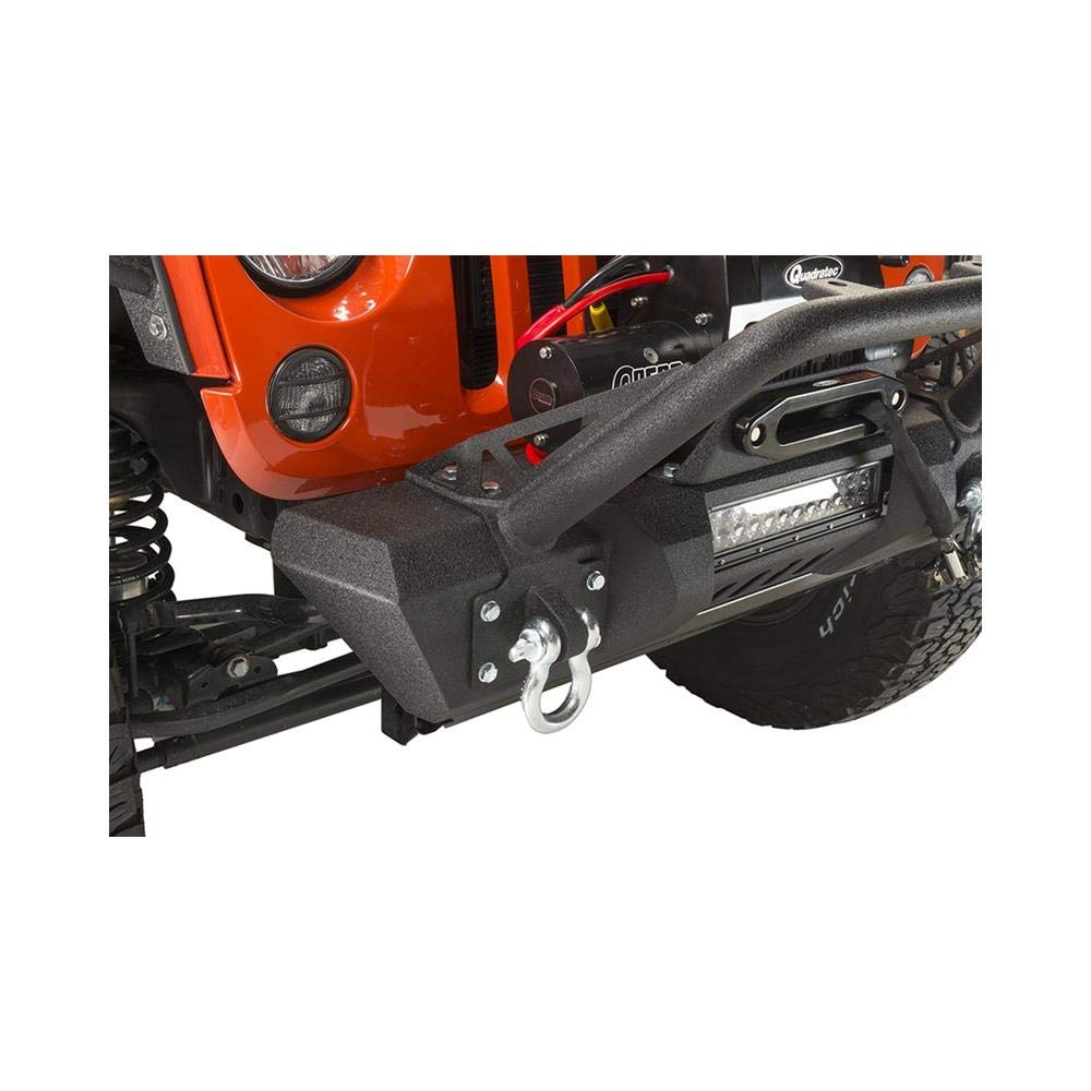Stubby Front Winch Bumper with Tube Guard & LED Light Bar Slot for Jeep JK Wrangler & Unlimited