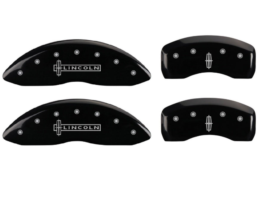 MGP Caliper Covers Black Powder Coat Finish 36023SLC1BK Silver Characters Disc Brake Caliper Cover (Set of 4)