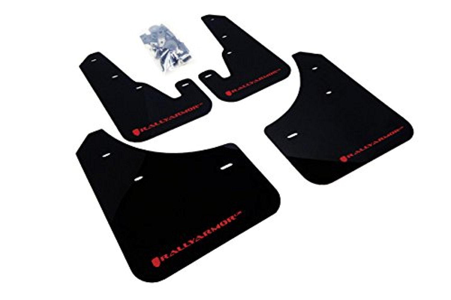 Rally Armor Black, Red MF9-UR-BLK/RD Mud Flap with Logo (2004-2009 Mazda3/Speed 3 UR), 1 Pack