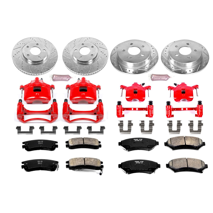 Power Stop 1-Click Performance Brake Kit with Caliper For Chevrolet Impala 2000-2005, Chevrolet Monte Carlo 2000-2005, Oldsmobile Intrigue KC1544 1998-1999 [Model Specific]