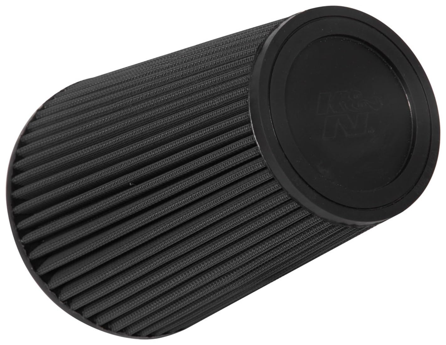 K&N Lifetime Dryflow Universal Clamp-On Air Filter: Dry Synthetic, Washable, Oil-Free: Flange Diameter: 5 In, Filter Height: 8.75 In, Flange Length: 1 In, Shape: Round Tapered, RU-3107HBK