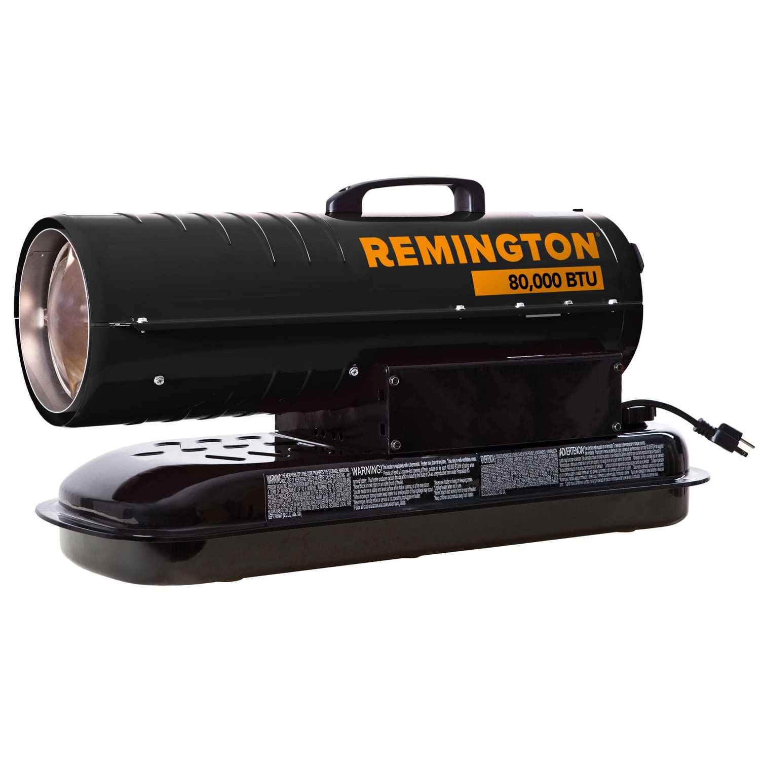 Remington Duo Power REM-80TBOA-KFA-B Kerosene/Diesel Forced Air Heater w/Thermostat—80,000 BTU,Black