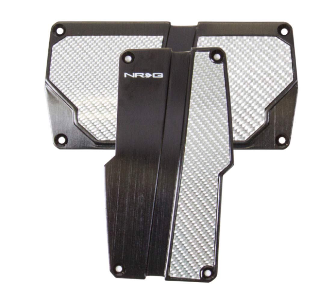 Automatic NRG PDL-150BK Aluminum Pedal Set Black w/Silver Carbon