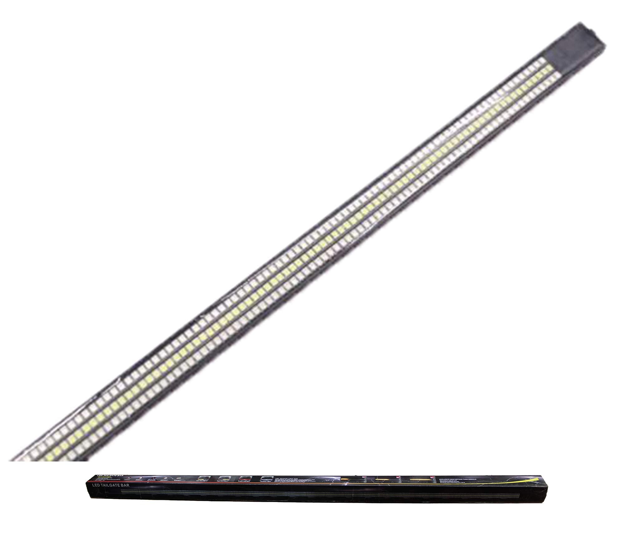 Race Sport Lighting 48in RS120048 TRIPLE ROW LED Truck Tailgate Light Bar 5-function 3-Color IP68 with Sequential Amber Turn Signals