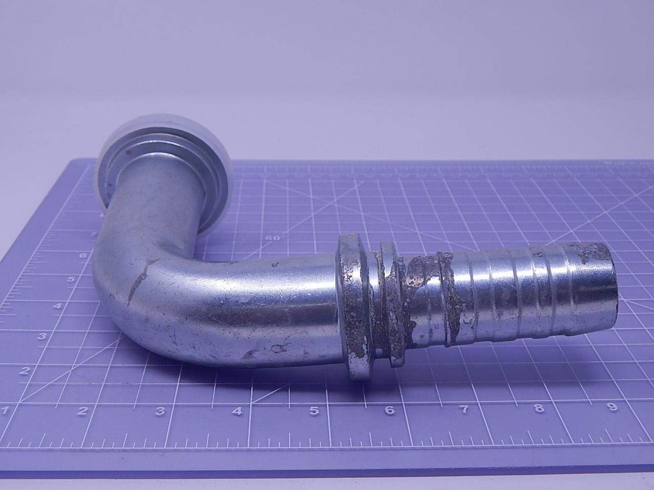 GlobalSpiral Couplings Gates 20GS-24FL90-118, Code 61 O-Ring Flange, Zinc Plated Carbon Steel, 6.50", 90° Bent Tube, 1 1/4" ID