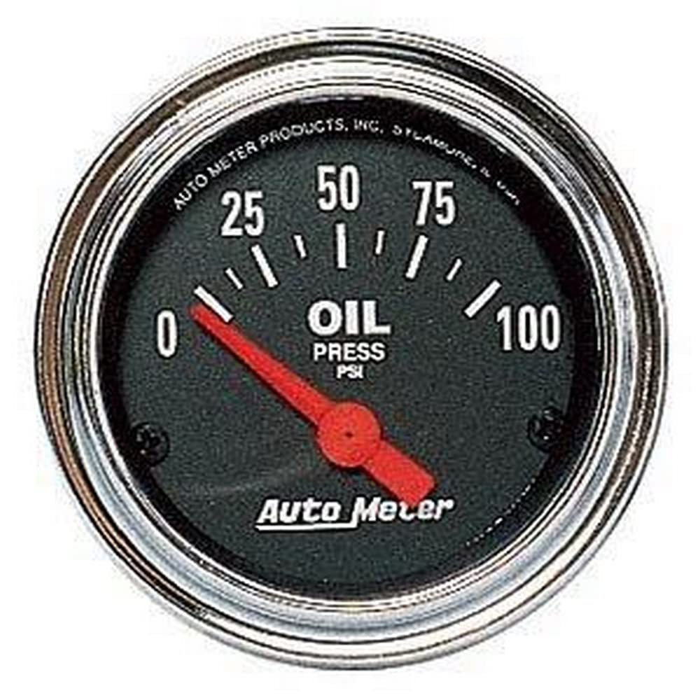 AUTO METER Electric Traditional Chrome Oil Pressure Gauge, Regular, 2.3125 in.