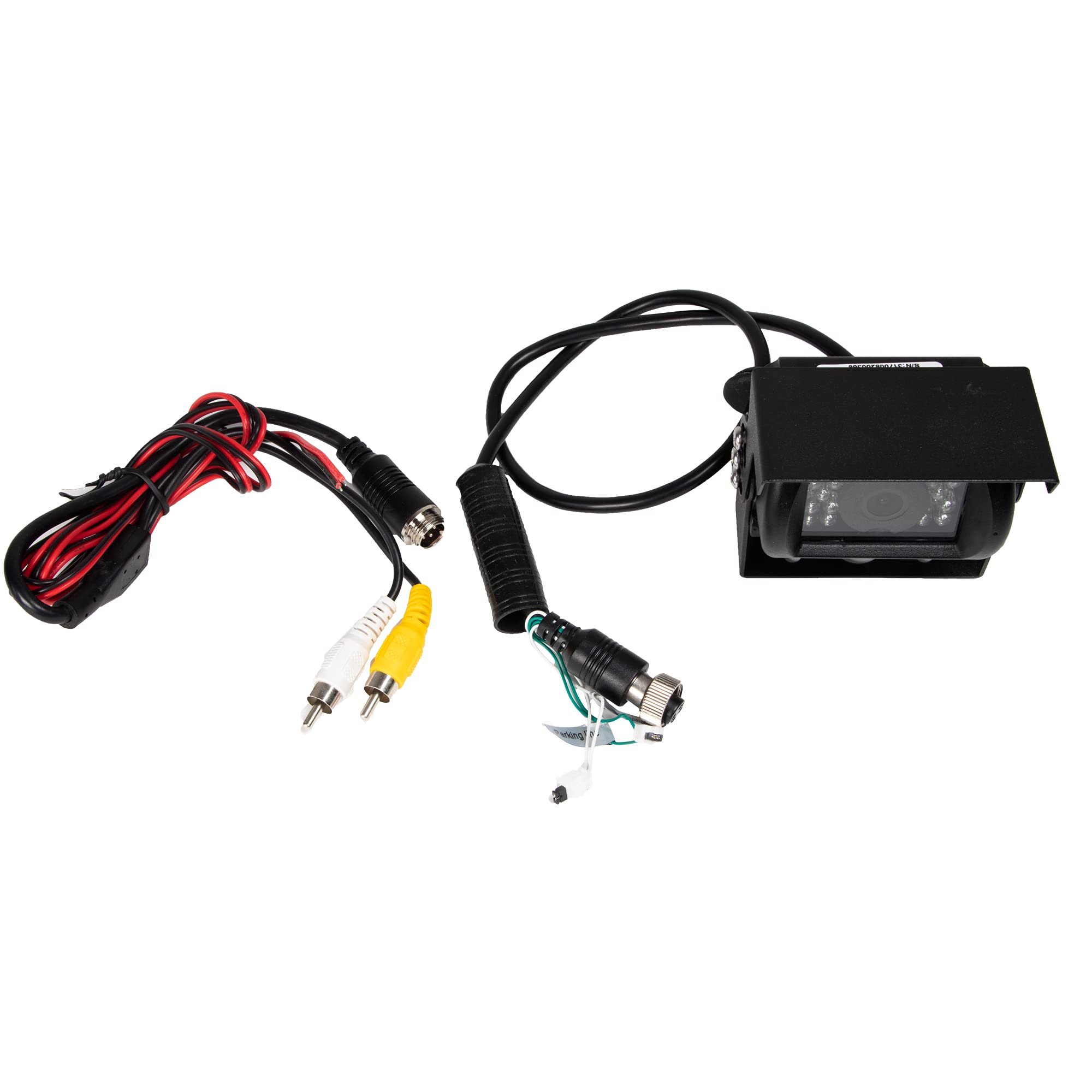 Universal Backup Camera RYDEEN CM-R1000P/W with CMOS NightVision, 50-feet (18-IR Lights), Waterproof, Metal Housing, Built-in Mic for Sound, for RVs, Delivery Vans, Trucks (Black)
