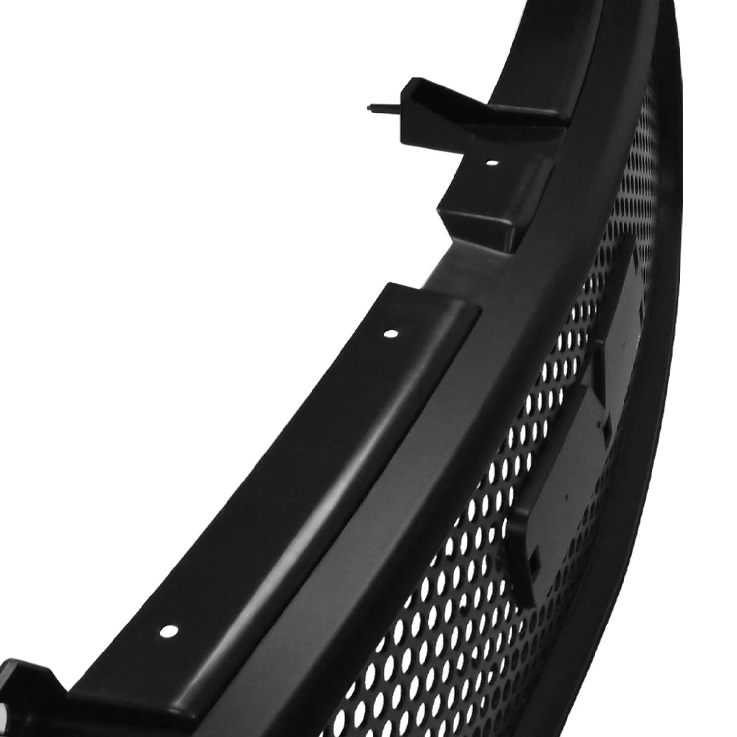 Spec-D Tuning Upper Hood Round Hole Mesh Grill Black Grille Compatible with 1999-2002 GMC Sierra, 2000-2006 GMC Yukon