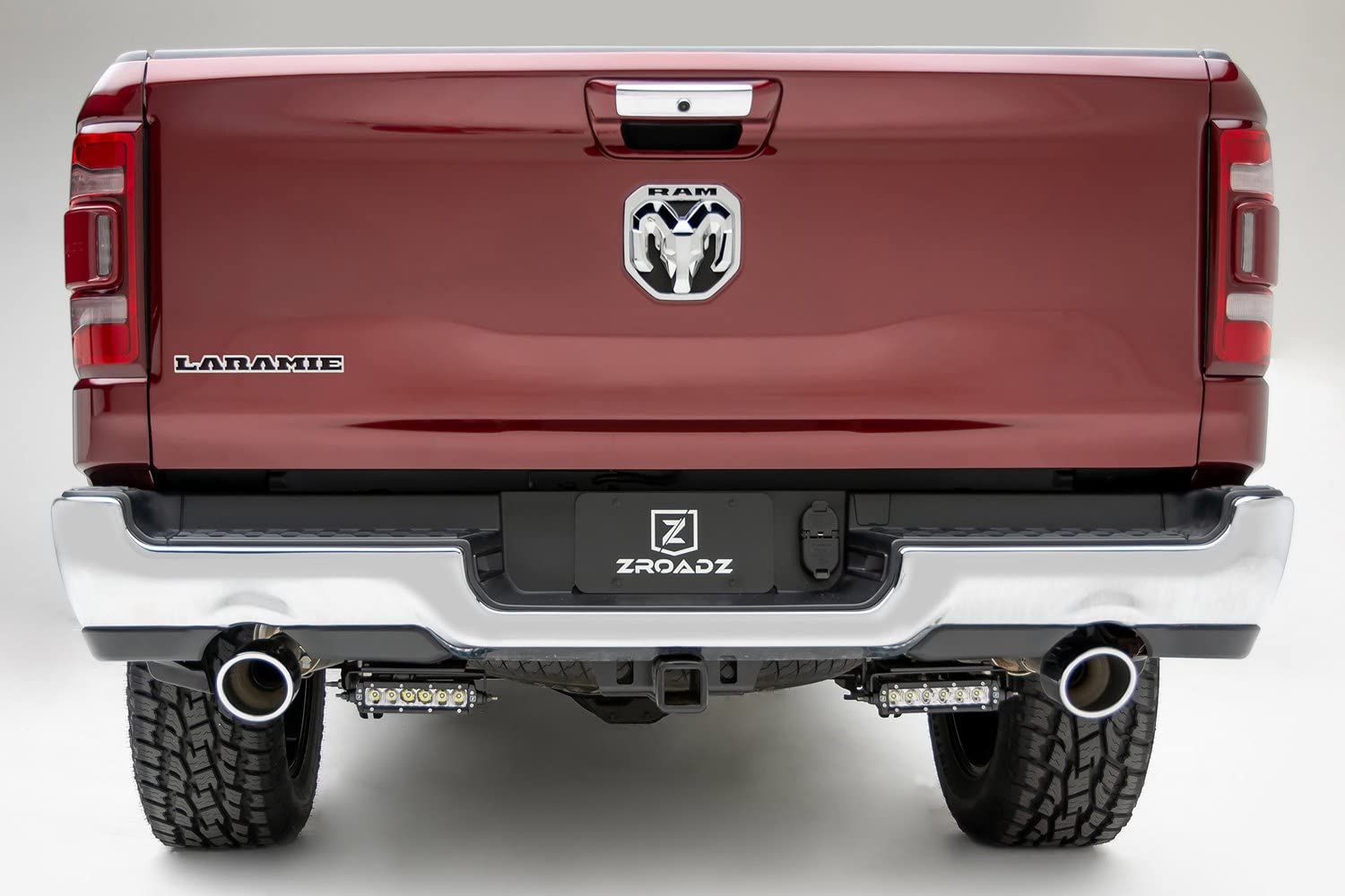ZROADZ 2019-2022 Ram 1500 LED Bracket to Mount Rear Bumper (2) 6 Inch Straight Single Row Light Bar, Black - Z384821