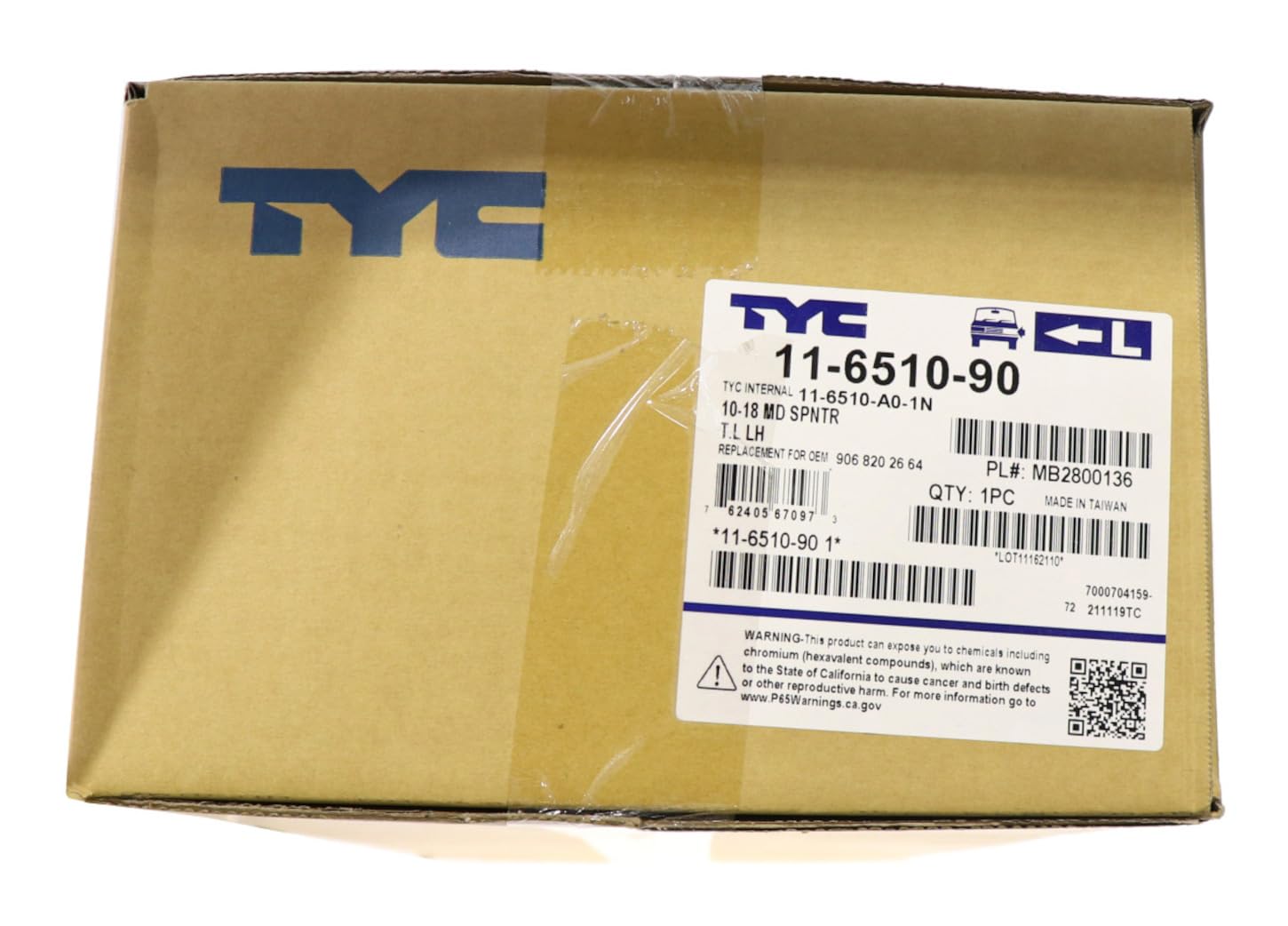 Left TYC Tail Light Assembly Compatible with 2010-2018 Mercedes Benz Sprinter Van