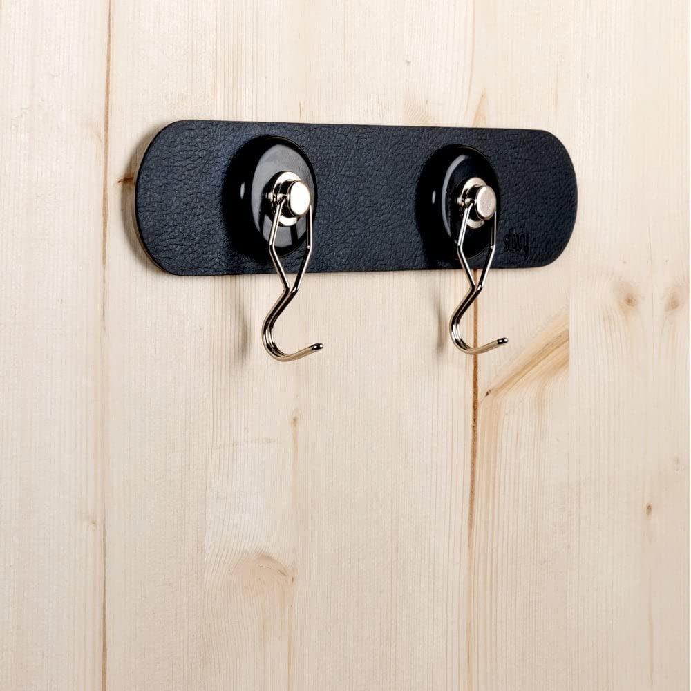 Metal Strip silwy® Black for Safe, Space-Saving, and Overhead Storage of up to 3 Magnetic Glasses