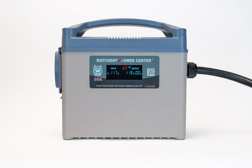 Watchdog Power Center WPC30A, Power Watchdog - Voltage Booster & Surge Protector with EPO Shut Off, Bluetooth & WiFi, and LCD Display - 30 Amp