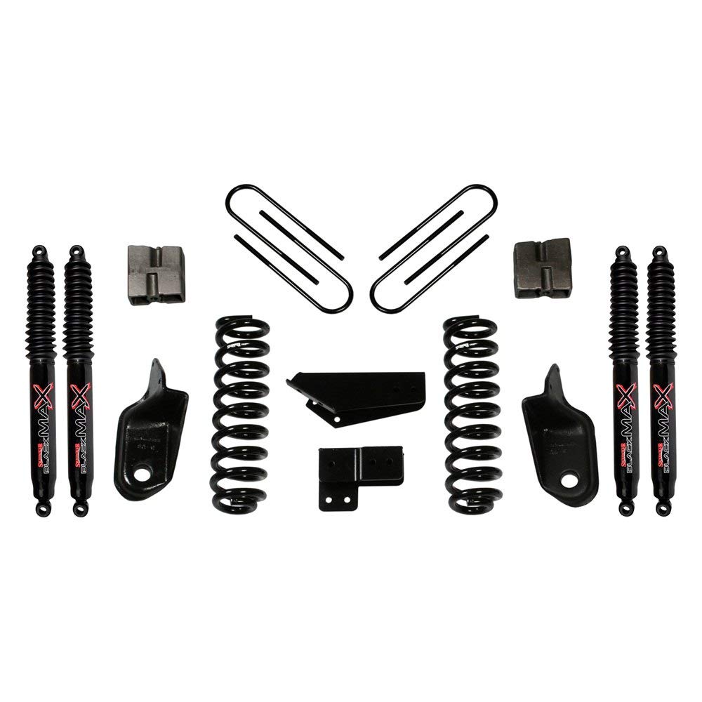 Skyjacker Suspension Lift Kit 186BK-B w/Shock Black MAX Shocks Incl. Front Coil Springs Brackets Rear U Bolt Kit Rear Blocks 6 in. Lift