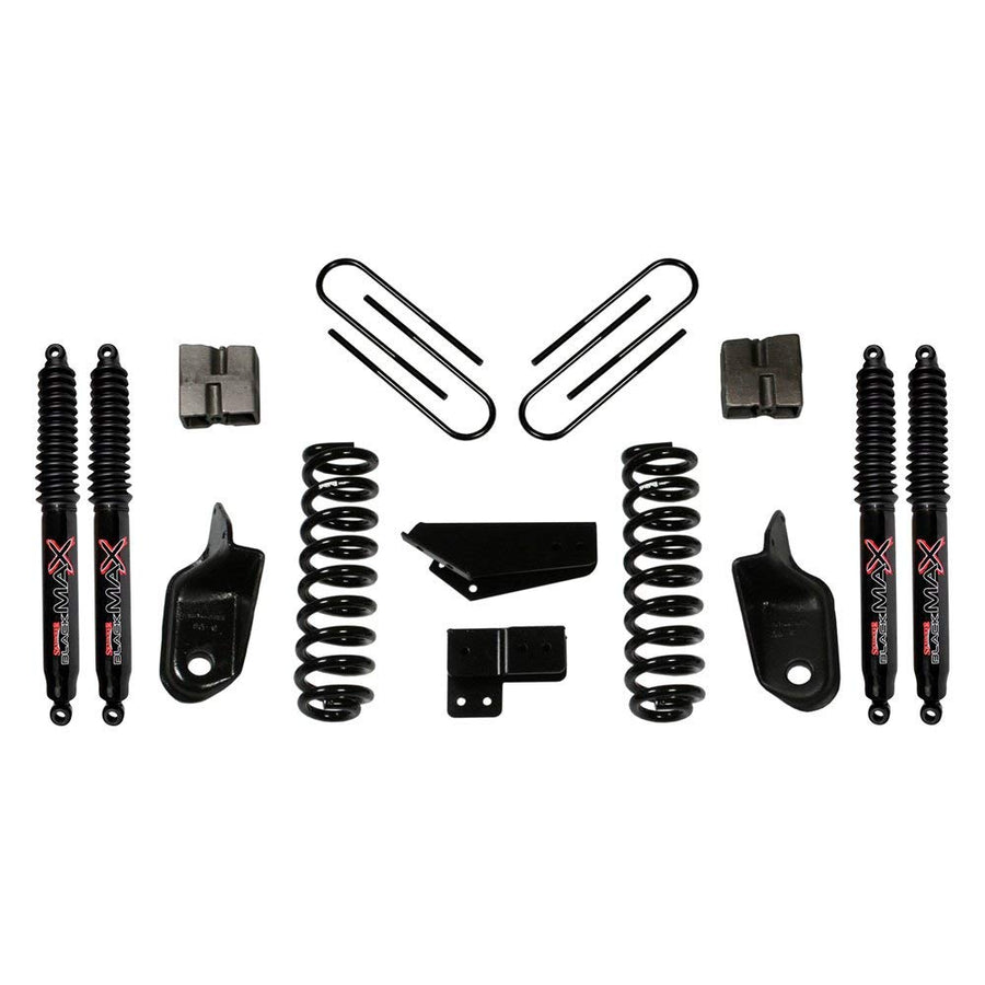 Skyjacker Suspension Lift Kit 186BK-B w/Shock Black MAX Shocks Incl. Front Coil Springs Brackets Rear U Bolt Kit Rear Blocks 6 in. Lift