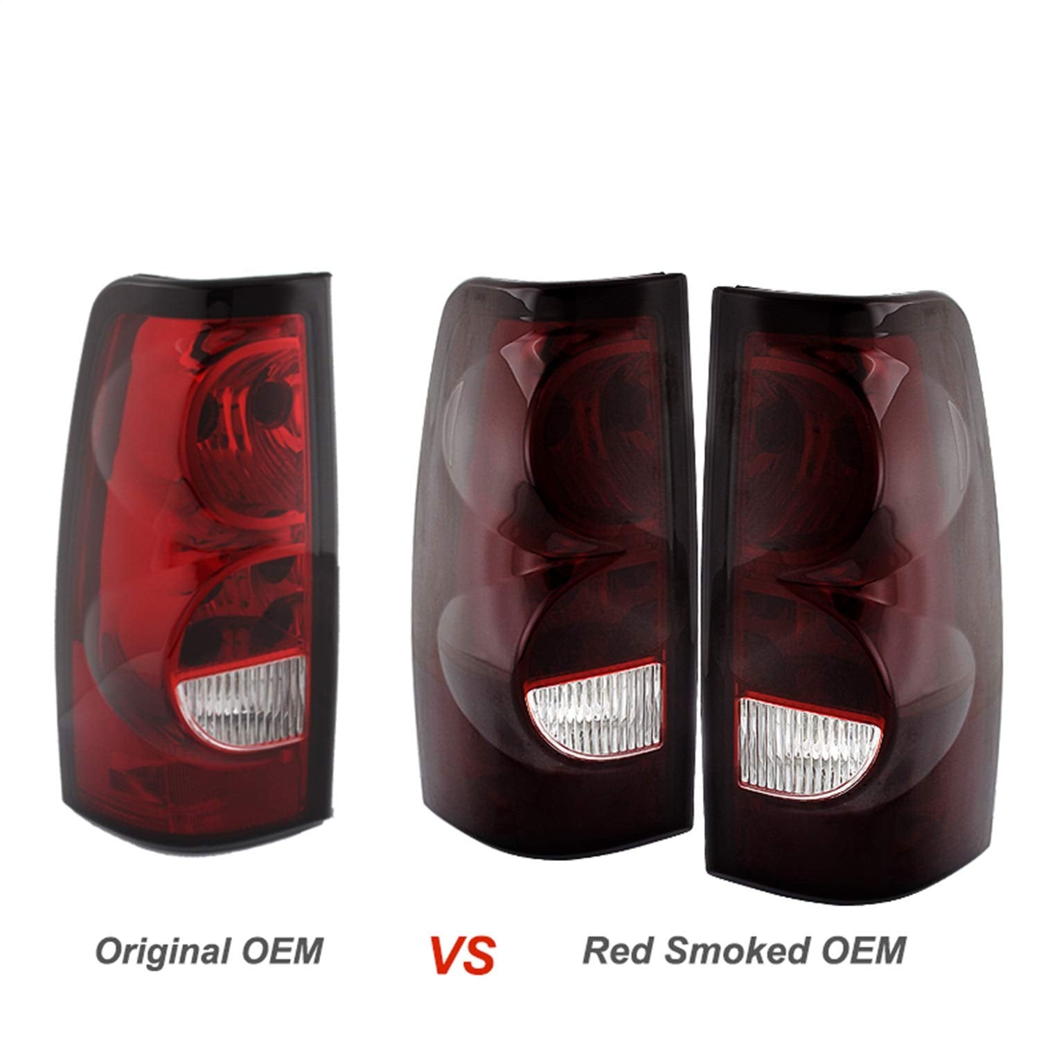 Chevy Silverado Xtune ALT-JH-CS03-OE-RSM Tail Light, Red Smoke