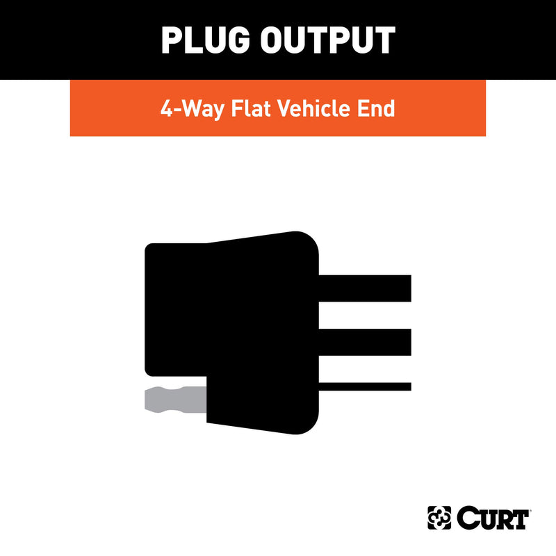 4-Pin Flat Trailer Wiring Harness CURT 58345 Vehicle-Side