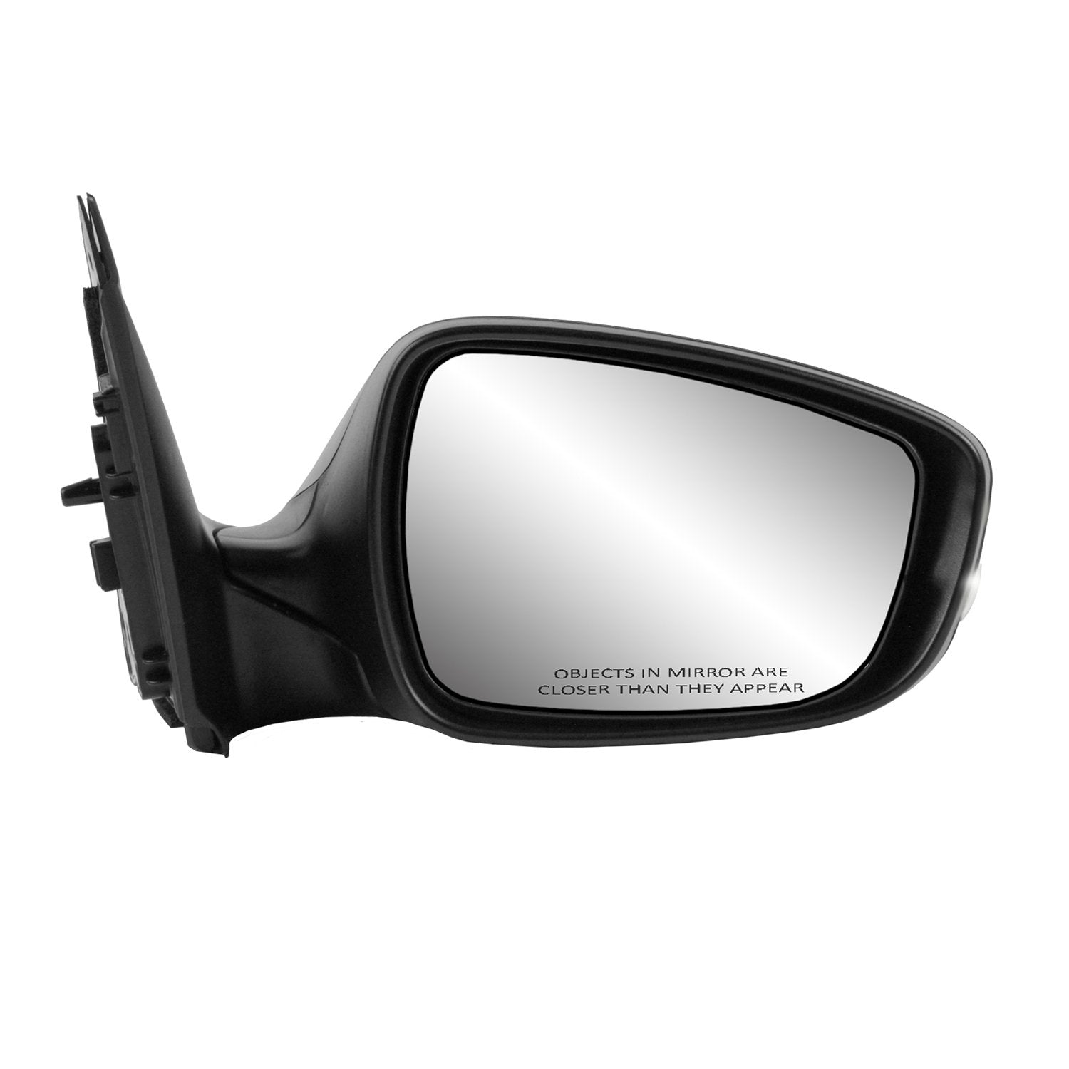 Passenger Side Fit Mirror for Hyundai Accent Hatchback, Sedan, Textured Black w/PTM Cover, w/Turn Signal, Foldaway, w/o spot Mirror, Heated Power