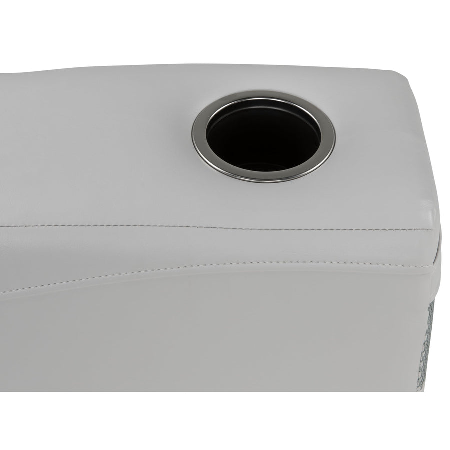 Lippert Left Sunset Collection Pontoon Armrest, Dual Built-in Cup Holders, Marine-Grade Vinyl, Comfort Padded, Easy Installation, Fits Most Pontoons – 2025000671