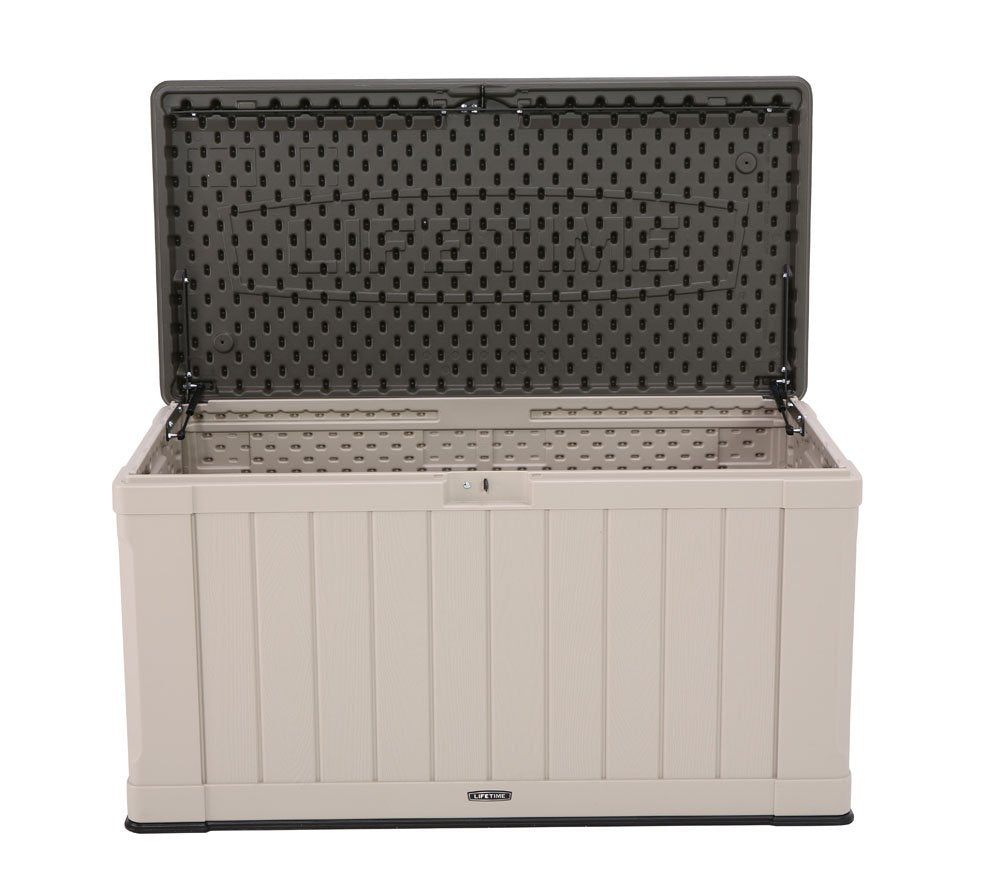 Heavy-Duty LIFETIME 60186 Outdoor Storage Deck Box, 116 Gallon, Desert Sand/Brown
