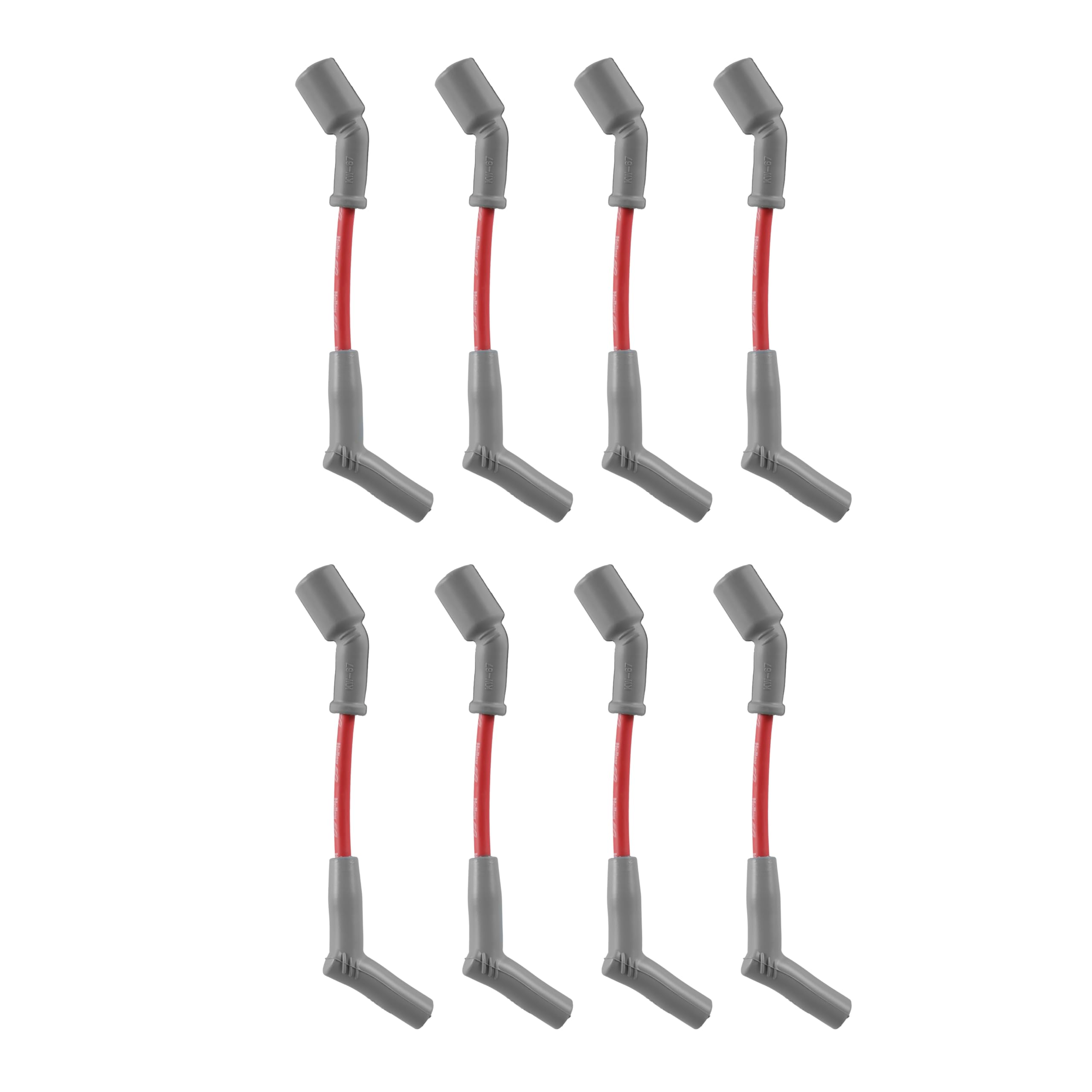 Spark Plug Wire Set Holley EFI 561-102 - Red with Grey 45 Degree Boots