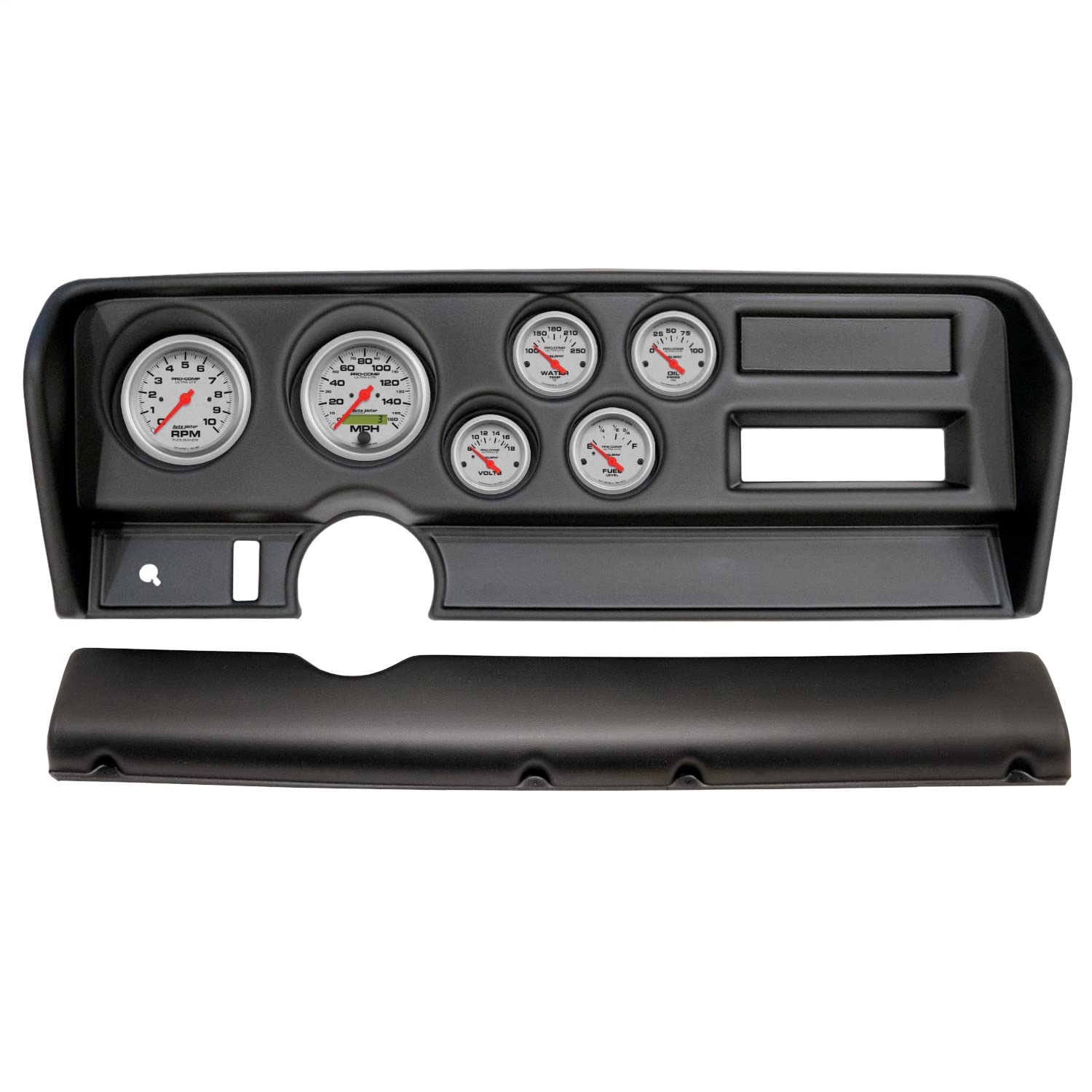 AutoMeter Dash Kit Direct Fit, (3 3/8" X2, 2 1/16" X4), Pontiac GTO No Ac 70-72, Ultra-Lite (2914-13)