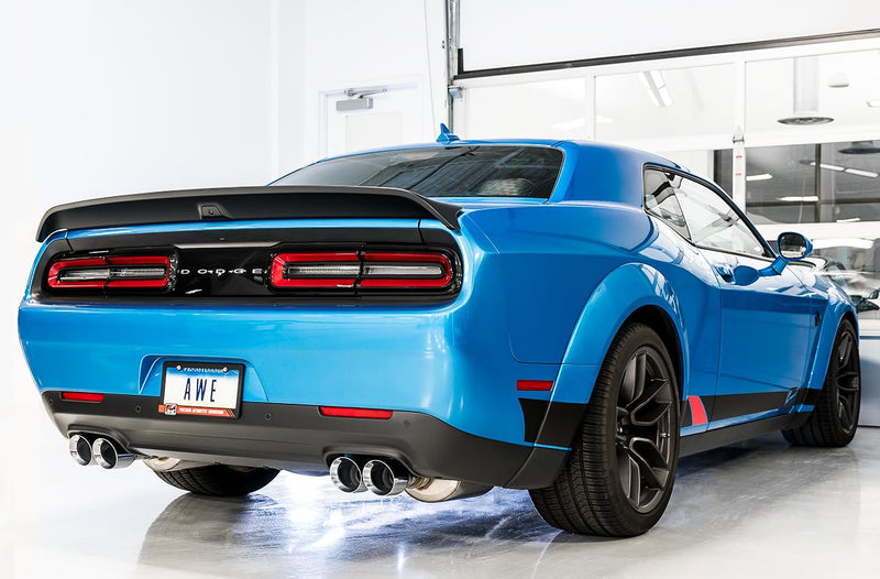 Dodge Challenger AWE Tuning 2015+ 6.4L/6.2L Non-Resonated Touring Edition Exhaust - Quad Silver Tips