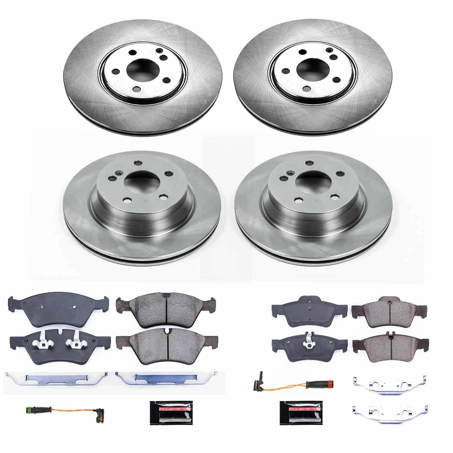 Power Stop KOE7761 Front and Rear Replacement Brake Kit-OE Brake Rotors & Ceramic Brake Pads For Mercedes-Benz E550 2007-2009 [Model Specific]