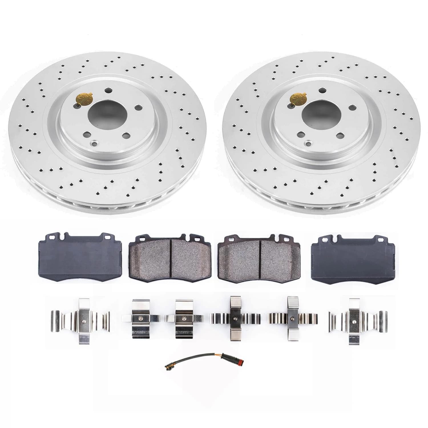 POWERSTOP Stock Replacement Brake Pads and Rotors Front Brake Kit Autospecialty For Mercedes-Benz SLK55 AMG 2007-2010 [Vehicle Specific]