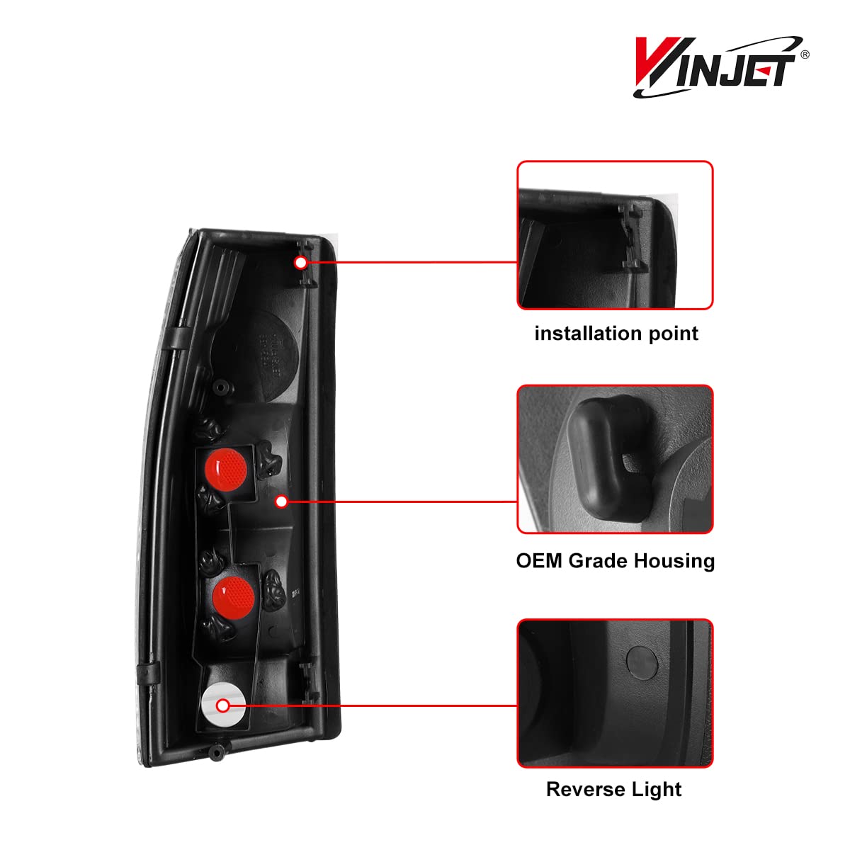 Tail Lights Winjet for 1988-1999 Chevy C/K 1500/2500/ 3500 1992-1999 Chevy Suburban 1500/2500 1992-1994 Chevy Blazer 1995-2000 Chevy Tahoe GMC 1988-1999 C/K 1500/2500/ 3500 Suburban Yukon