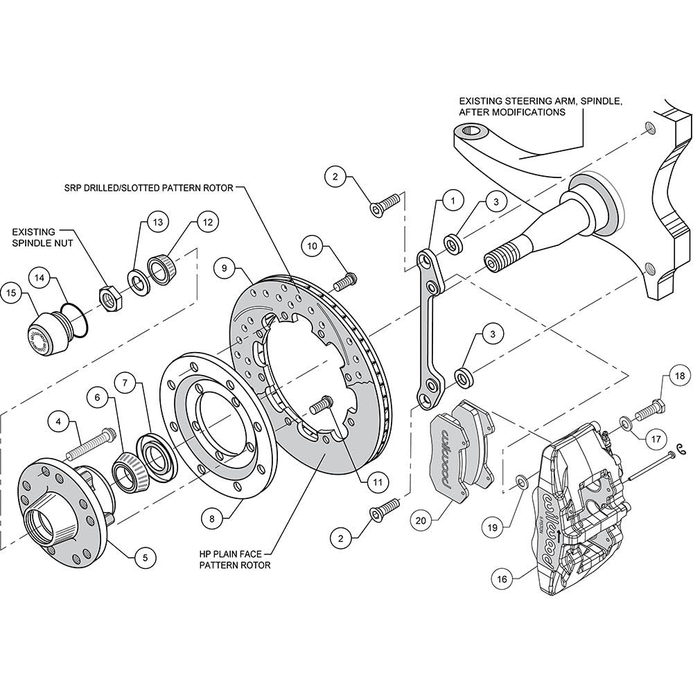 Red DP6A Front Hub Kit,12.19"